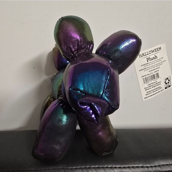 Iridescent Halloween Balloon Dog Plush Stuffed Animal 8” Long Cute - Picture 6 of 8